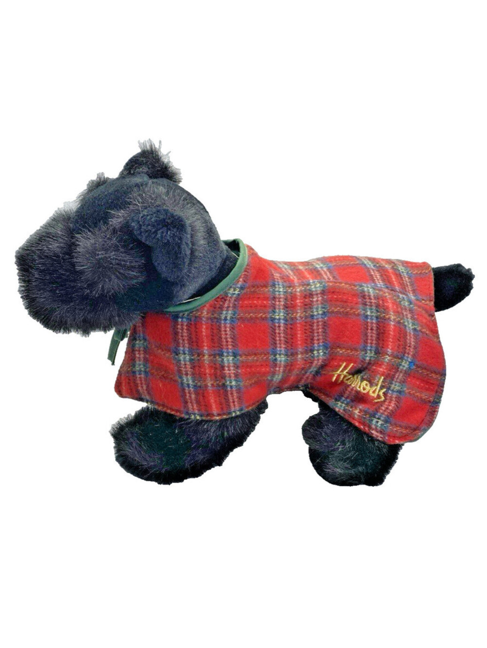 Harrods Black Scottie Dog Plush Tartan Coat Scotland Terrier Plush Y2K